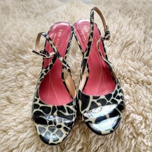 Kate Spade Animal Print Open Toe Heeled Sandals